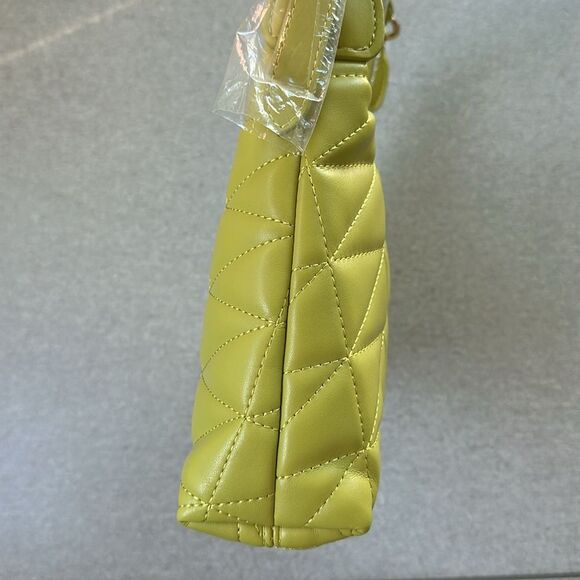 NWT Urban Expressions Bodhi Quilted Vegan Leather Shoulder Purse Bag in Citron - Picture 10 of 14